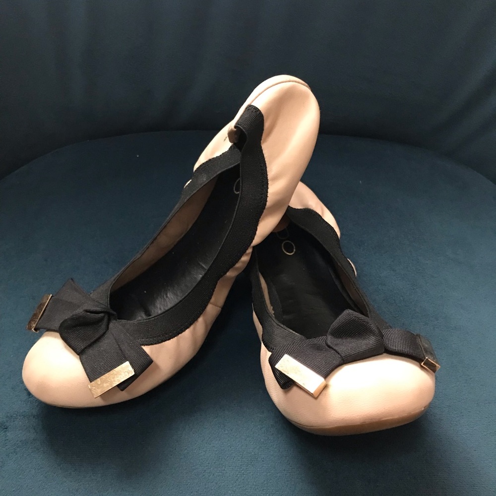Aldo Nude and Black Ballet Flat